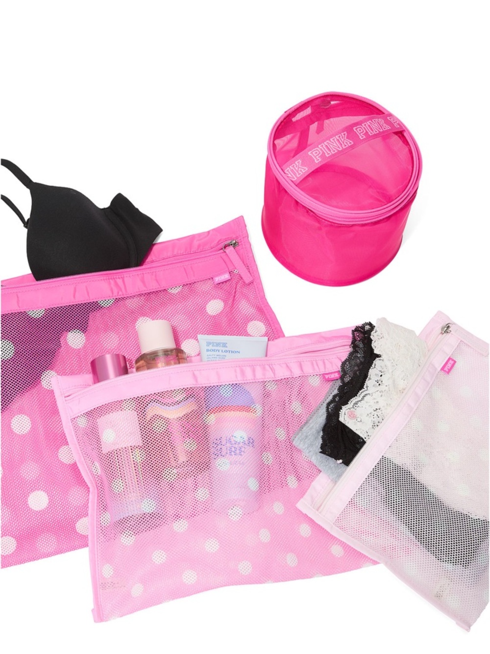 VS PINK 4 PC DELICATES WASH BAG SET NWT